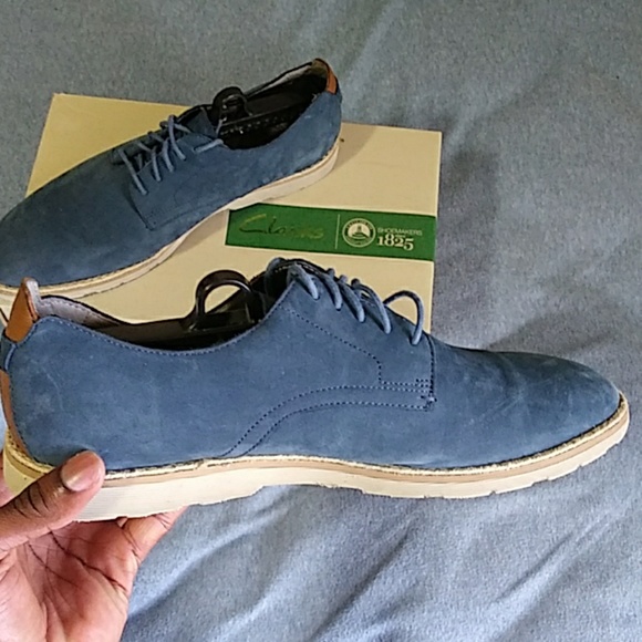 Clark's navy suede oxford shoes - Picture 2 of 4